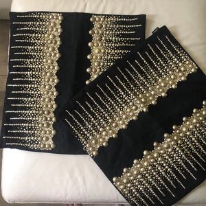 Two pillow covers black & gold